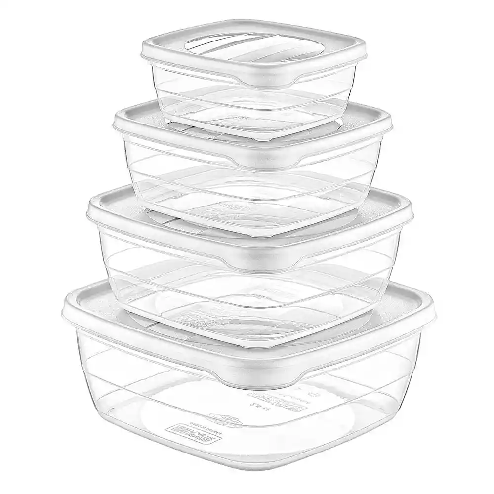 Hermético Cuadrado X4piezas Cotidiana
