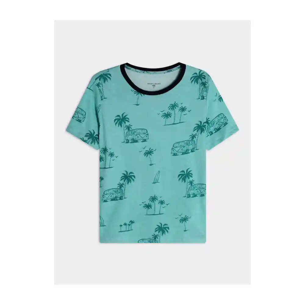 Camiseta Palmeras Color Menta Talla 8