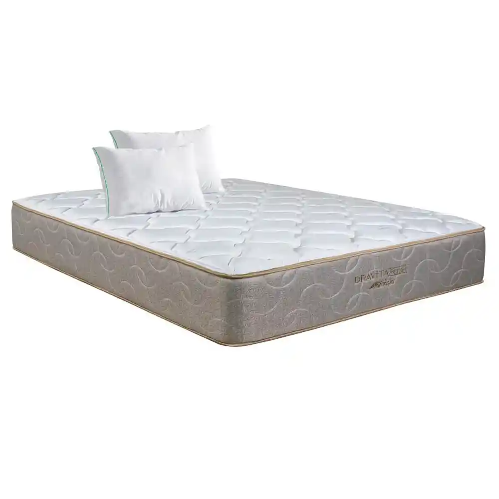 Colchón + Almohadas Fantasia King (200 X 200 Cm) Kit Dravita Restek Resortado Semifirme