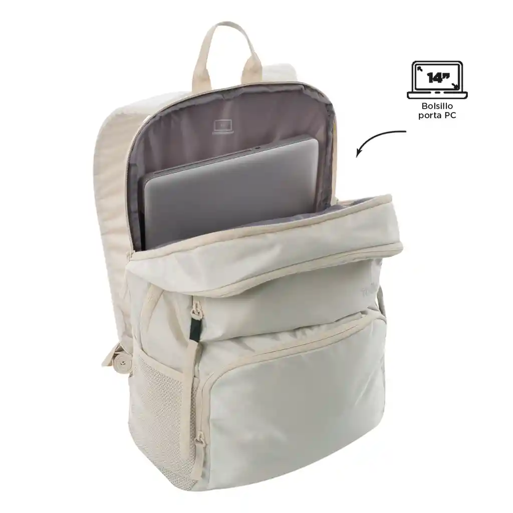 Morral Universitario Porta Pc 14" Cloud Beige Unisex