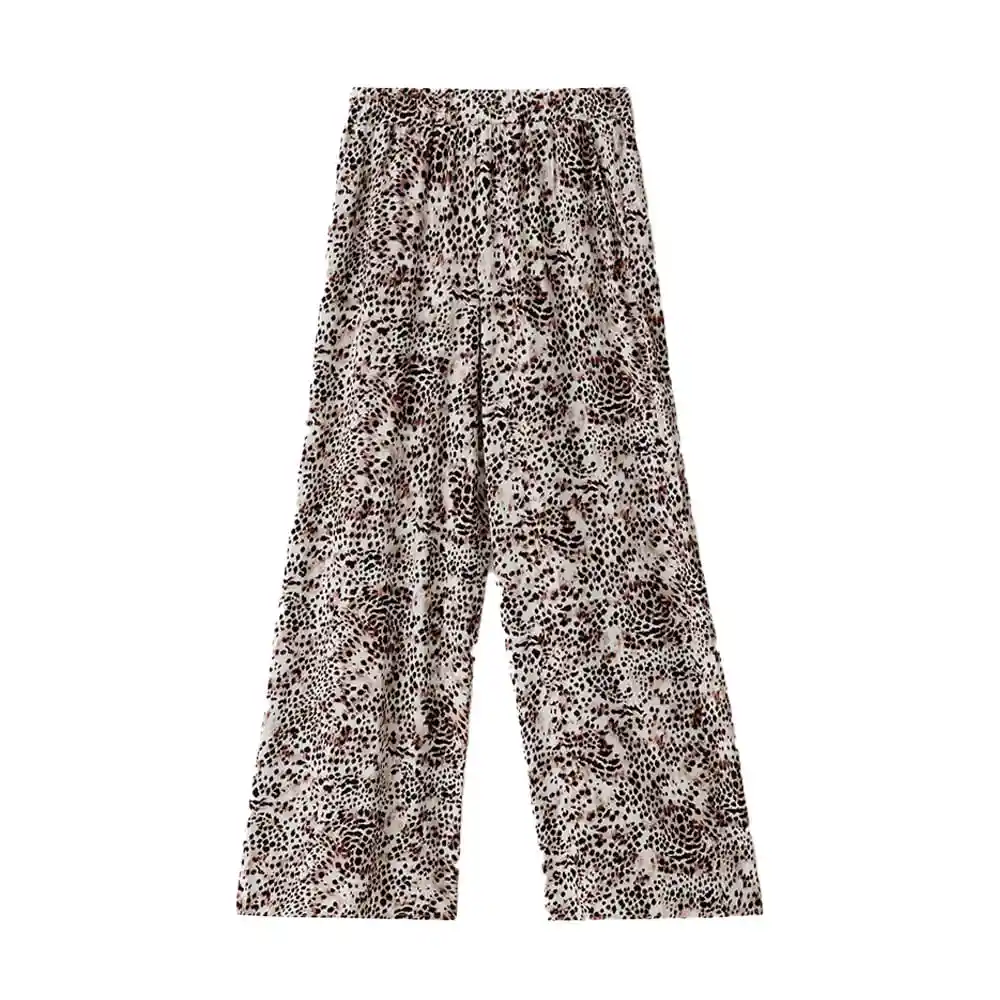 Pantalon Tiro Medio en Viscosa Femenino Lilenis Gef Talla M