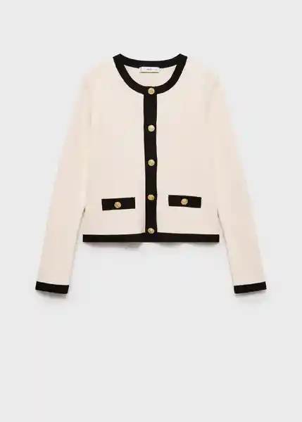 Chaqueta Pia Crudo Talla M Mujer Mango