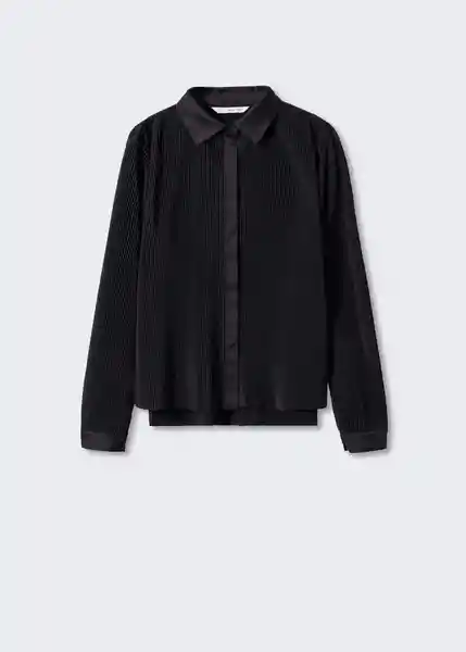 Camisa Pili Negro Talla S Mujer Mango