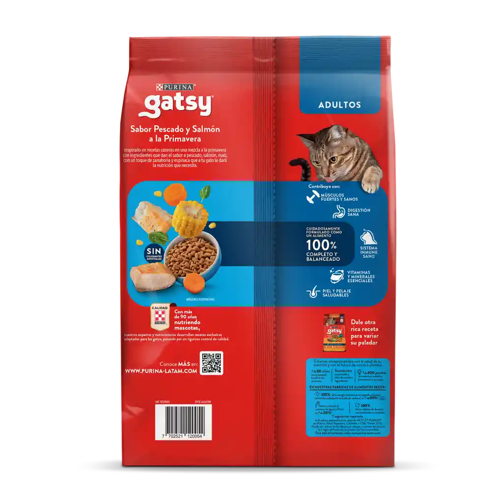 Comida para Gatos Purina Gatsy pescado y salmón 1,5kg