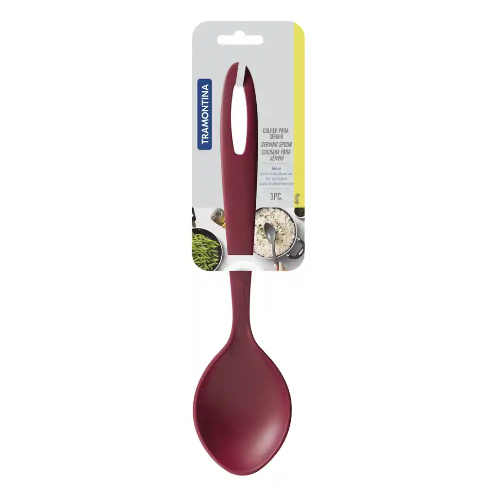 Cuchara Tramontina Ability Para Servir Nylon Rojo