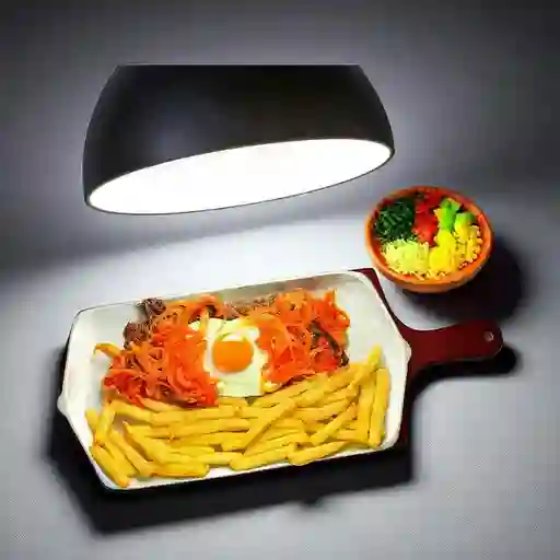 Bistec a caballo lomo de res