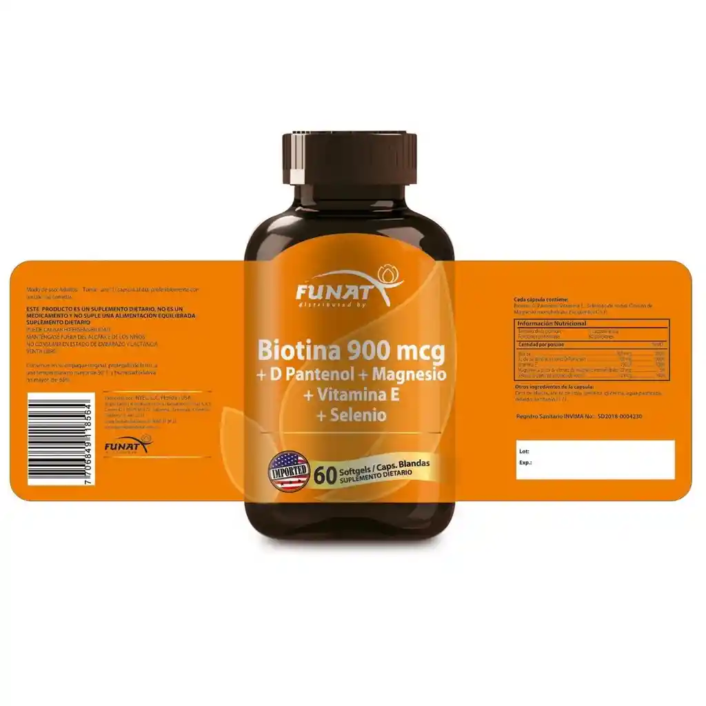 Funat Cápsula Blanda Biotina (900 mcg)