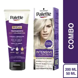 Combo Palette Color Creme 10-1 Rubio Plata Cenizo + Tratamiento