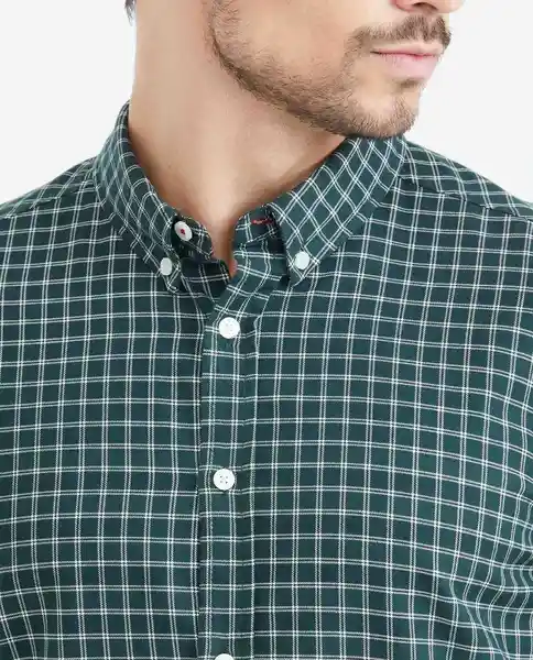 Camisa Plaid Verde Pluvisilva Ultraoscuro XL Chevignon