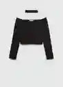 Top Glam Negro Talla 20 Teen Niñas Mango