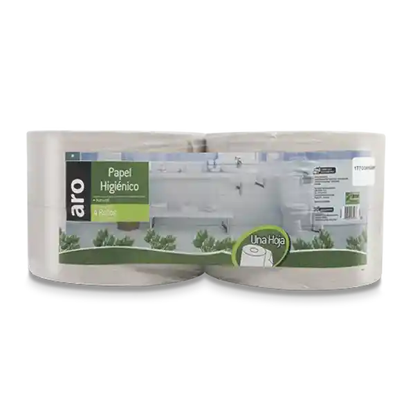 Aro Papel Higiénico Jumbo Una Hoja Natural