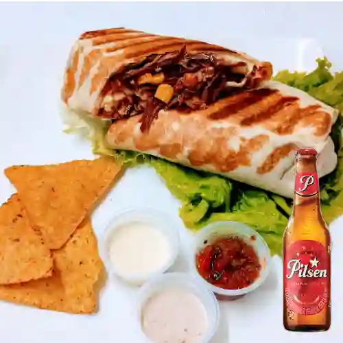 Combo Burro de Carne + Cerveza Pilsen 330 ml