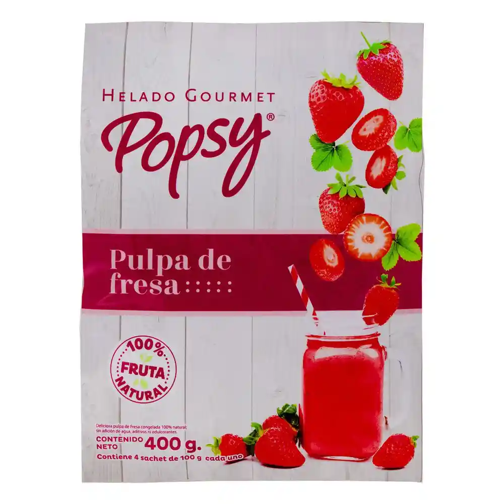 Popsy Pulpa de Fresa Congelada