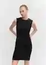 Vestido Paloma Negro Talla XL Mujer Mango