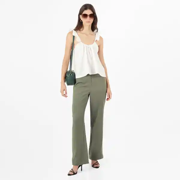 Blusa Cuello Strap Manga Tiras Blanco Talla XS 686938