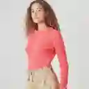 Suéter Cuello Redondo Manga Larga Naranja Talla S 715744