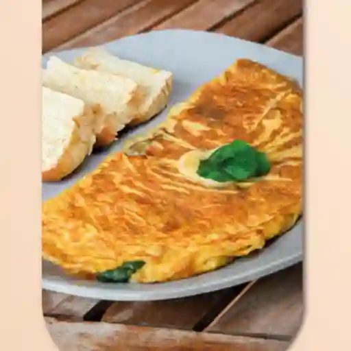 Omelett champiñones y espinaca