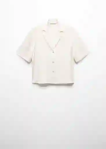 Camisa Sassa Crudo Talla L Mujer Mango