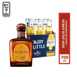 Tequila Don Julio Añejo 700 Ml + Sixpack Corona Botella 330 Ml