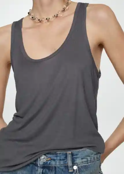 Top Bobar Gris Talla XS Mujer Mango