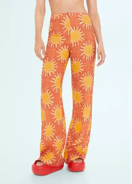 Pantalón Lulu Naranja Talla 40 Mujer Mango