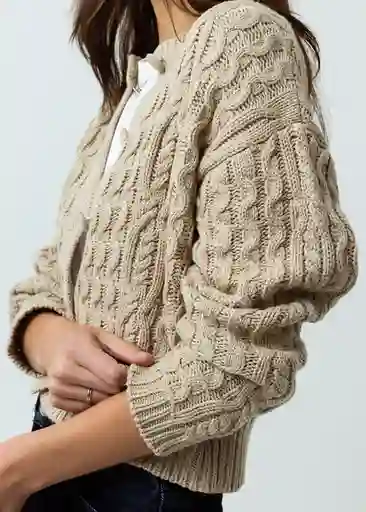 Buzo Tejido Mujer Beige Albarizo Medio Talla L 482G007 Naf Naf