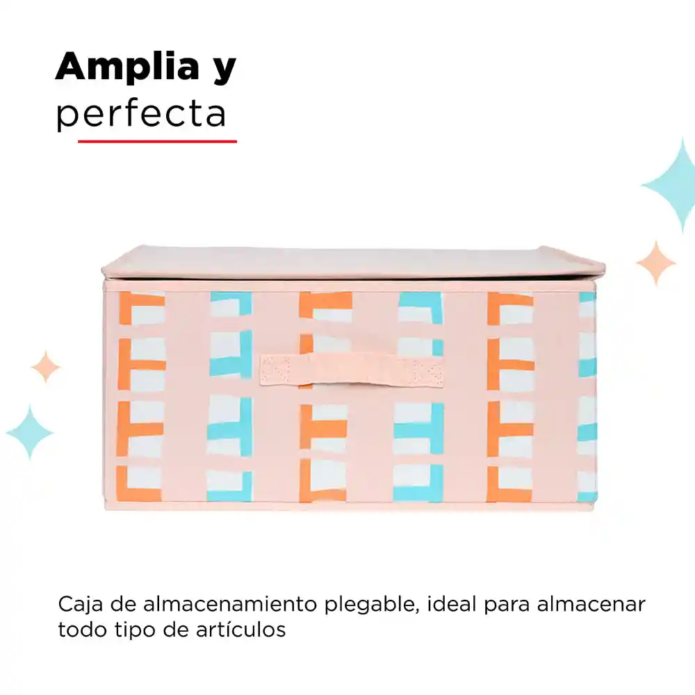 Miniso Cesto de Almacenamiento de Tela Con Cobertura Rosa L