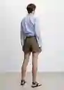 Short Linen Khaki Talla L Mujer Mango