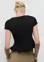 Camiseta Sandri Negro Talla L Mujer Mango