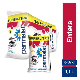 Sixpack Leche Parmalat Entera x 1.100mL (6.600mL)