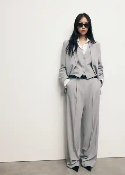 Blazer Americana Bowery Gris Talla S Mujer Mango