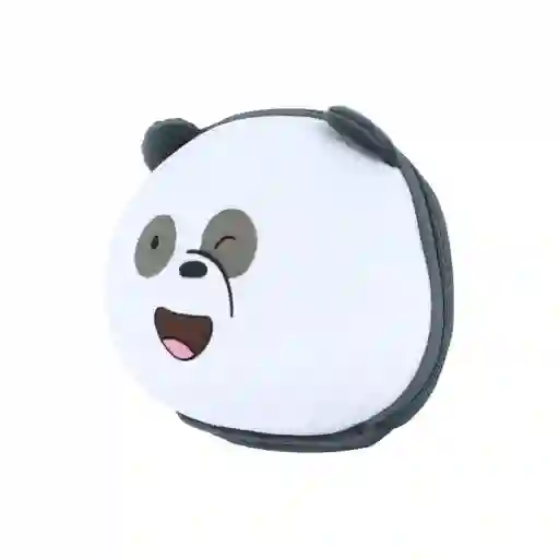 Mochila Infantil Textura Suave Oso Panda Negro Wbb Miniso