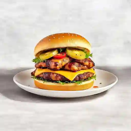Hamburguesa De Pollo Con Costilla