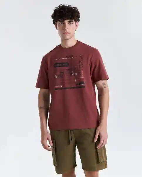 Camiseta Hombre Café Talla XL 849G008_CAF181425 Americanino