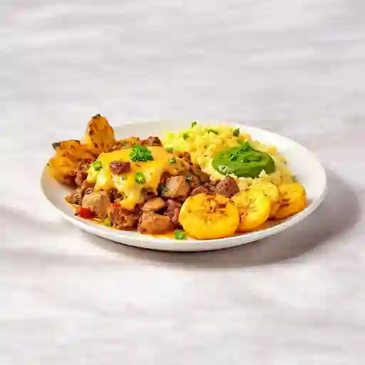 Trimixto de Res Cerdo y Pollo Gratinado