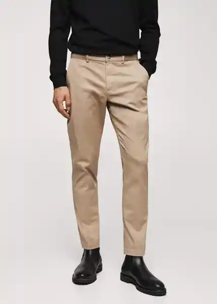 Pantalón Prato Beige Talla 38 Hombre Mango