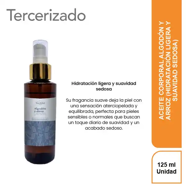 Subbla Aceite Corporal Algodón y Arroz