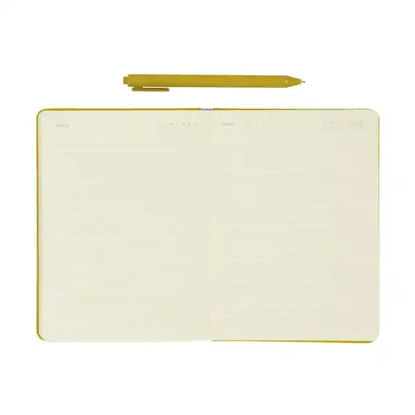 Set Libreta Elástico + Lápiz Amarillo Diseño 0010 Casaideas