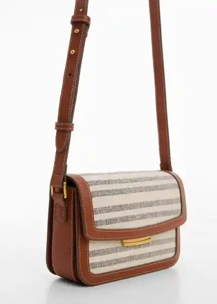 Bolso P Stripes Cuero Talla 99 Mujer Mango