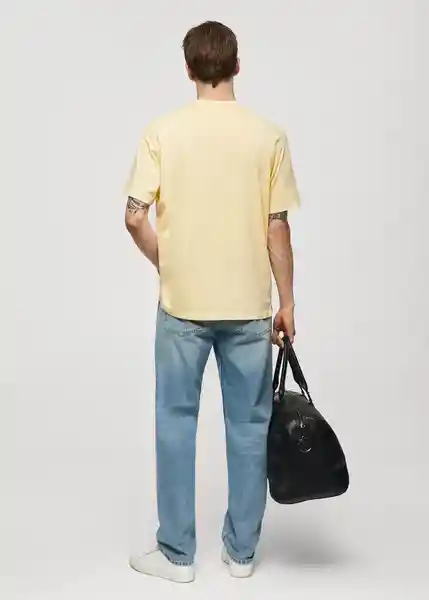 Camiseta Sugar Amarillo Pastel Talla XL Hombre Mango