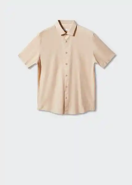 Camisa Mahon Beige Talla S Hombre Mango