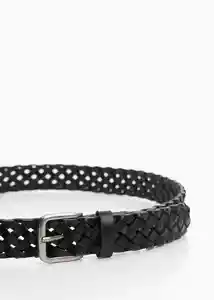Cinturón Trenza Negro Talla 91 Hombre Mango