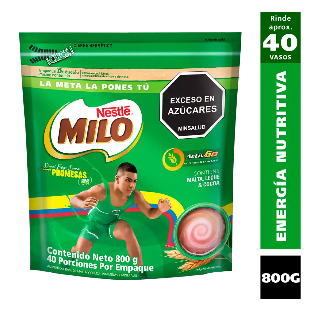 Bebida achocolatada con malta MILO ACTIV-GO x 800g