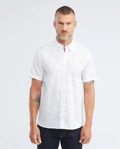 Miniprint Shirt Crudo Creme Claro Talla S Hombre Chevignon