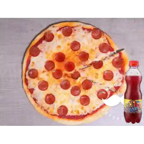 Combo Pizza Mediana de Peperoni + Hit Mora 500 ml