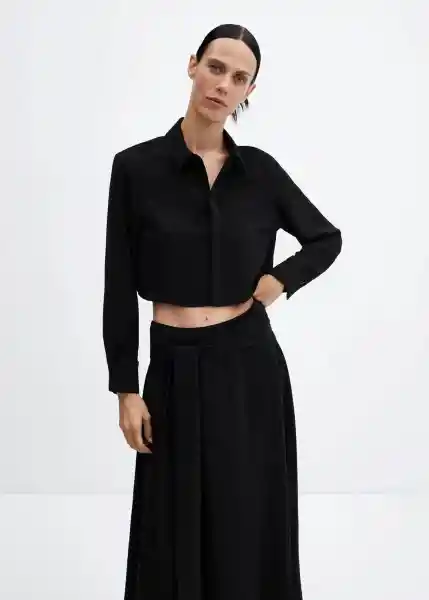 Falda Lia-W Negro Talla L Mujer Mango