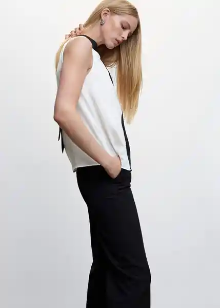 Blusa Beckie Offwhite Talla 28 Mujer Mango