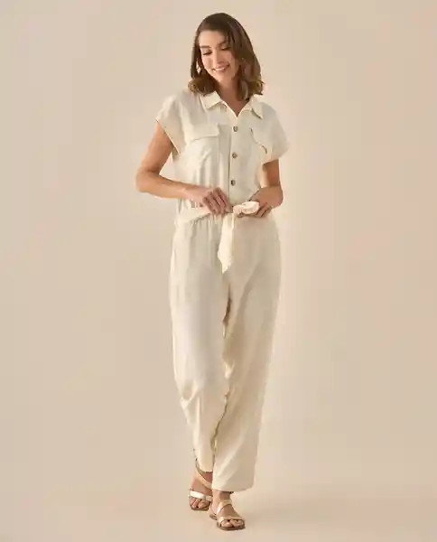 Vestido Crudo Novia Claro Talla M 493G005 Esprit