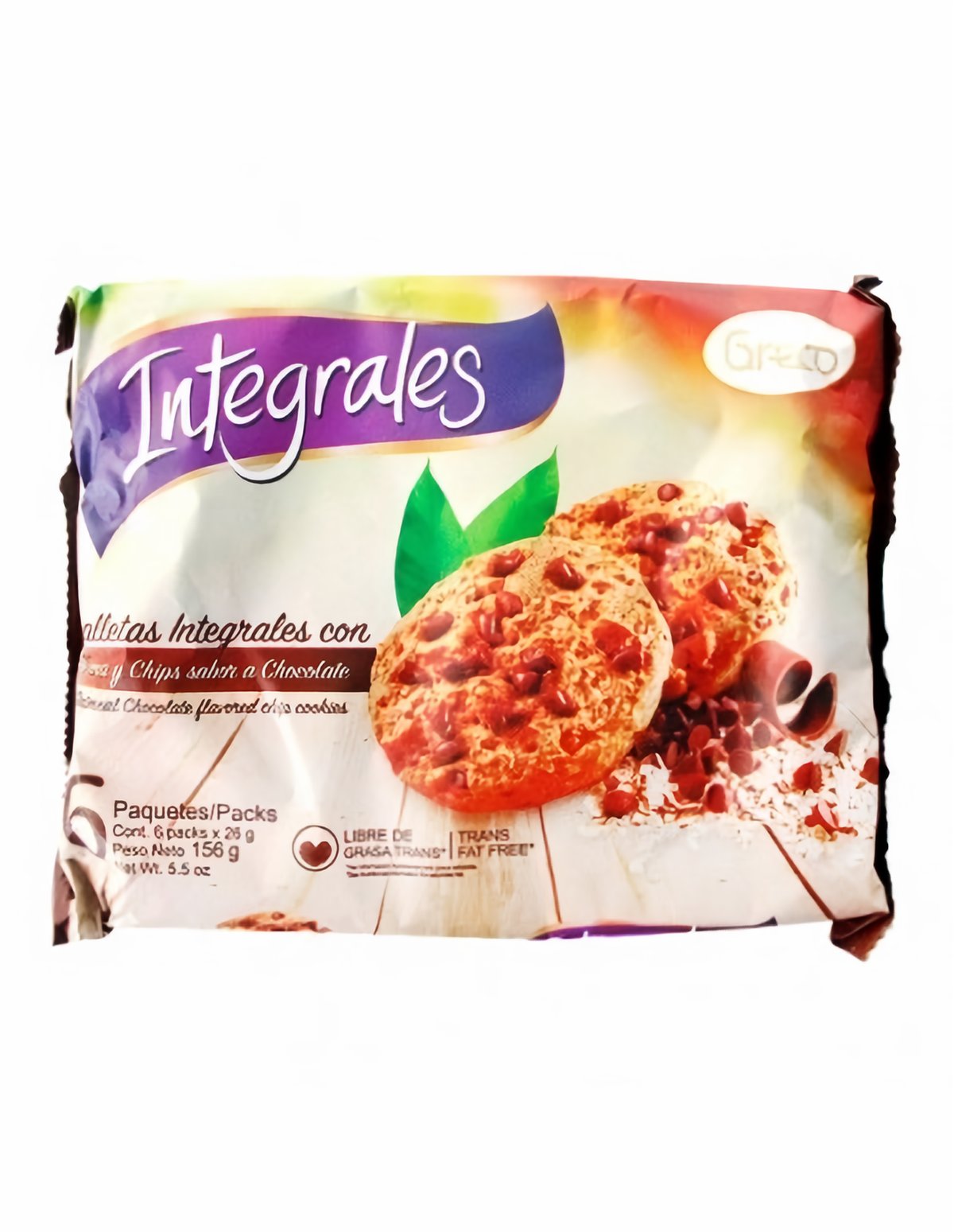 Greco Galletas Integrales con Chispas Sabor a Chocolate 156 g