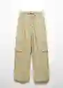 Pantalón Tortello Beige Talla M Mujer Mango